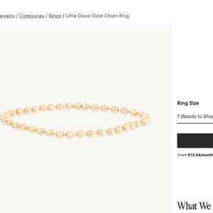 Catbird Jewelry Little Disco Gold Chain Ring
